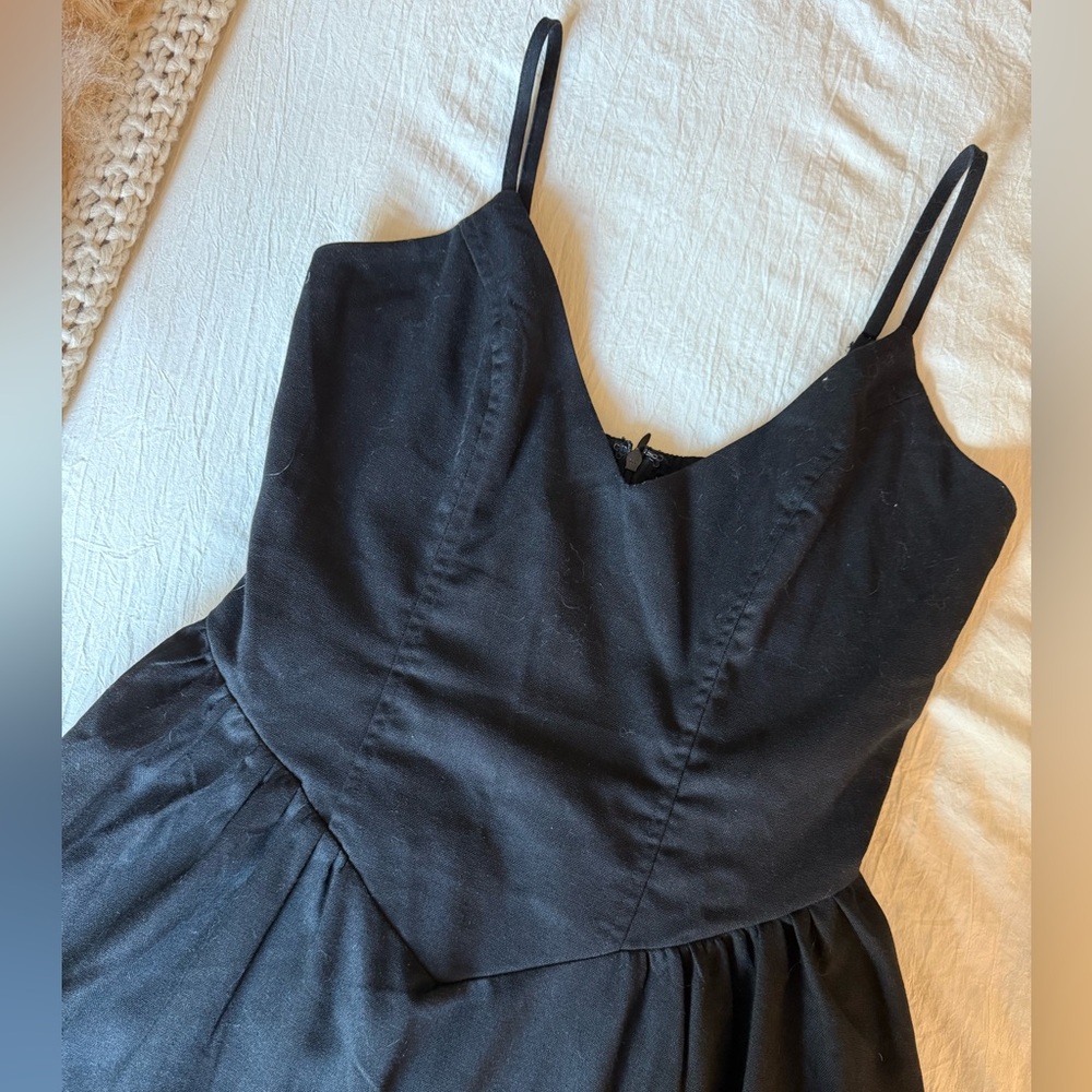 Drop waist black dress